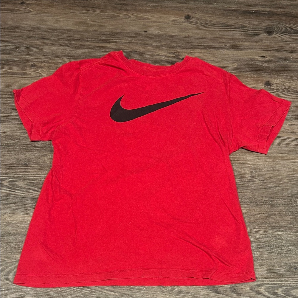 Nike Bright Red Tee with Black Logo NWOT